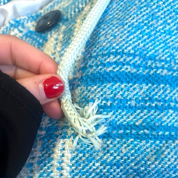 BAUM UND PFERDGARTEN Plaid Vest Jacket Button Up Front Pockets Med Blue White - Picture 6 of 10